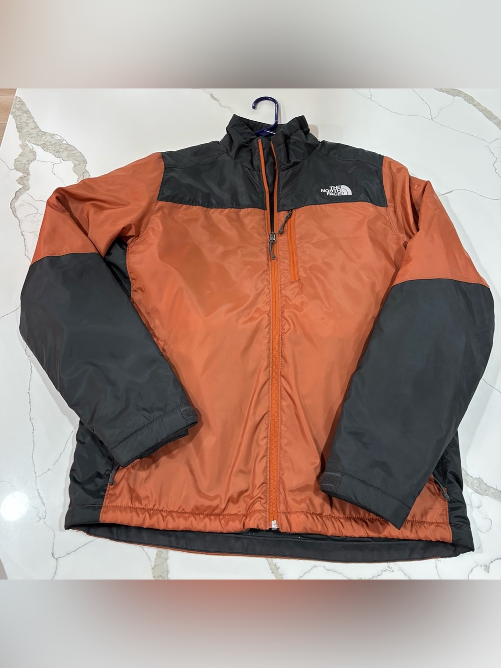The North Face Men's Orange and Black Windbreaker Jacket